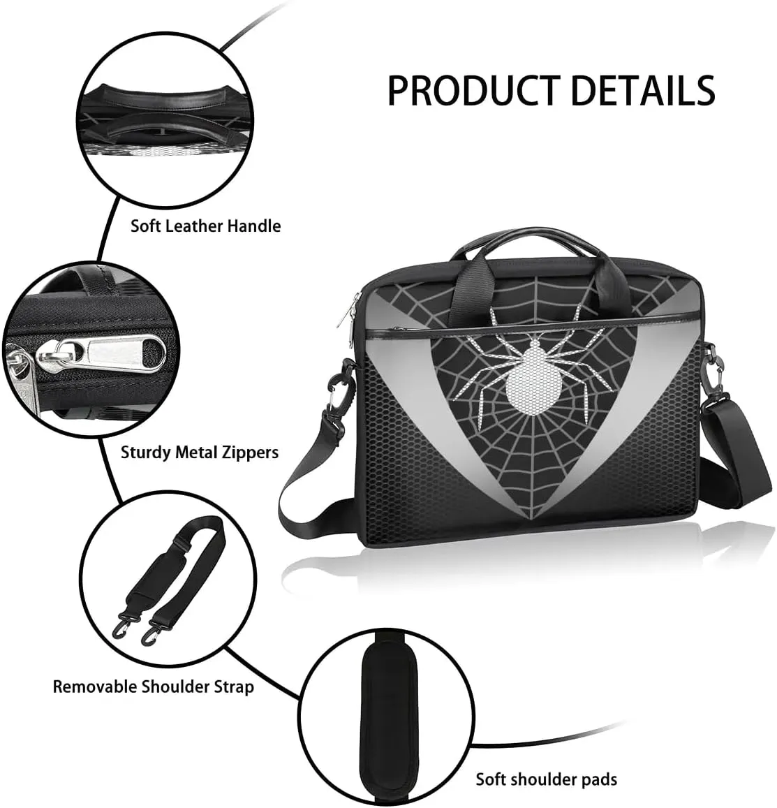 Laptop Bag for Women Men, 15.6 inch Messenger Shoulder Bags, Water Resistant Computer Bag Sleeve