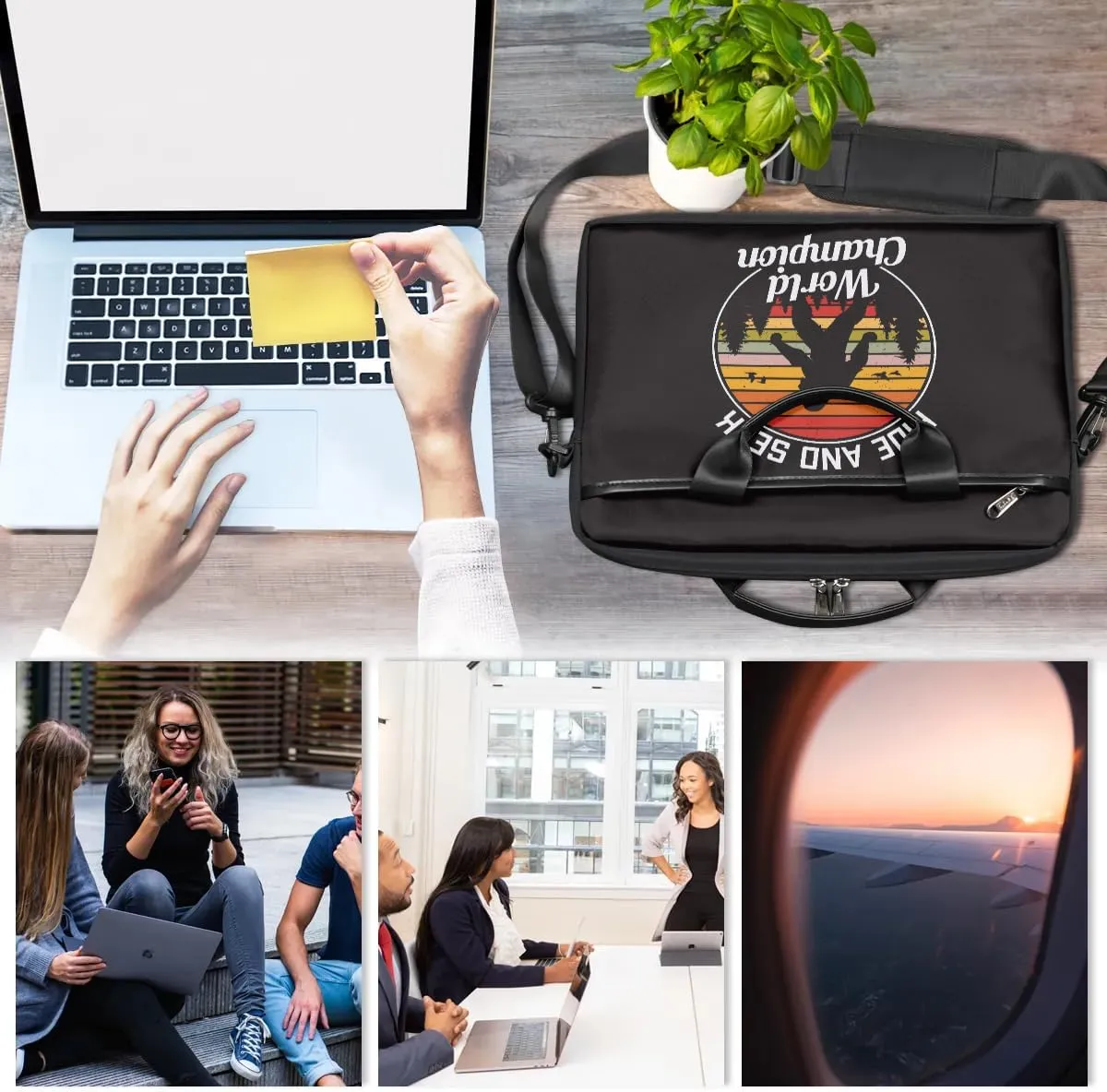 Laptop Bag for Women Men, 15.6 inch Messenger Shoulder Bags, Water Resistant Computer Bag Sleeve