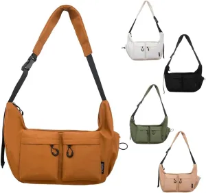 Large Capacity Messenger Canvas Bag, Large Crossbody Bag Shoulder Purse, Multi-Pocket，Vintage Water Resistant Canvas Satchel