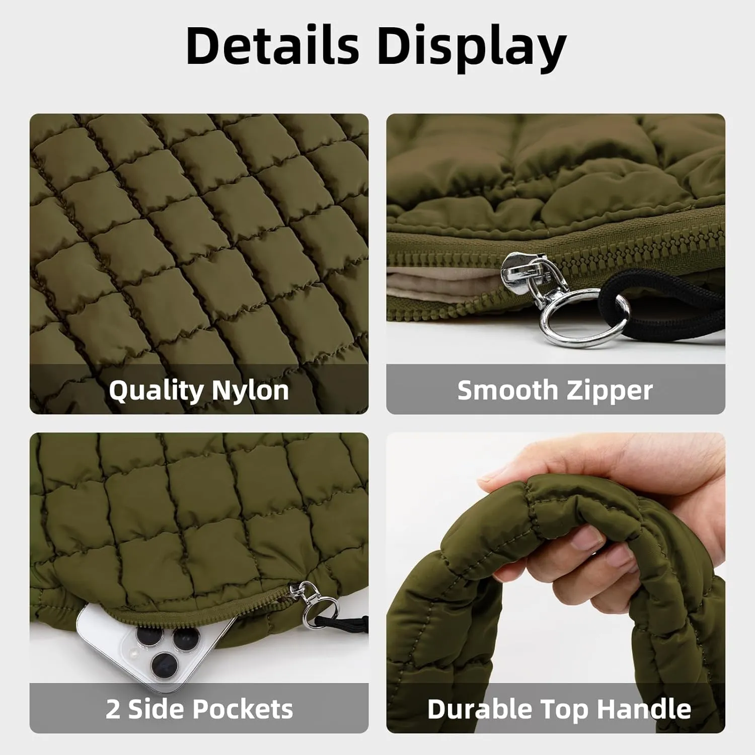 Large Quilted Tote Bag Crossbody Puffer Tote Bags for Women Quilted Hobo Bags Carryall Shoulder Bubble Bag