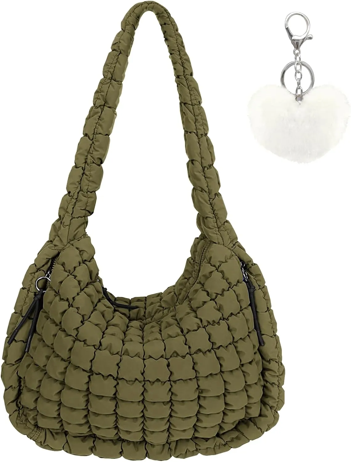 Large Quilted Tote Bag Crossbody Puffer Tote Bags for Women Quilted Hobo Bags Carryall Shoulder Bubble Bag