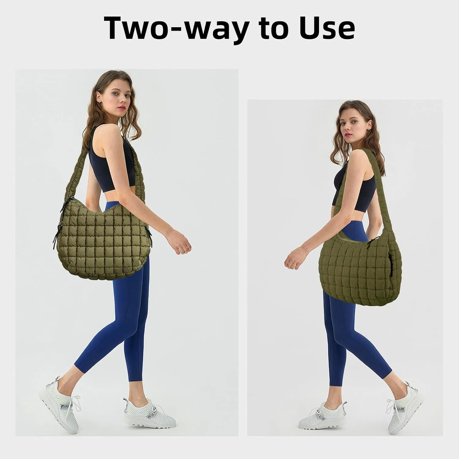 Large Quilted Tote Bag Crossbody Puffer Tote Bags for Women Quilted Hobo Bags Carryall Shoulder Bubble Bag