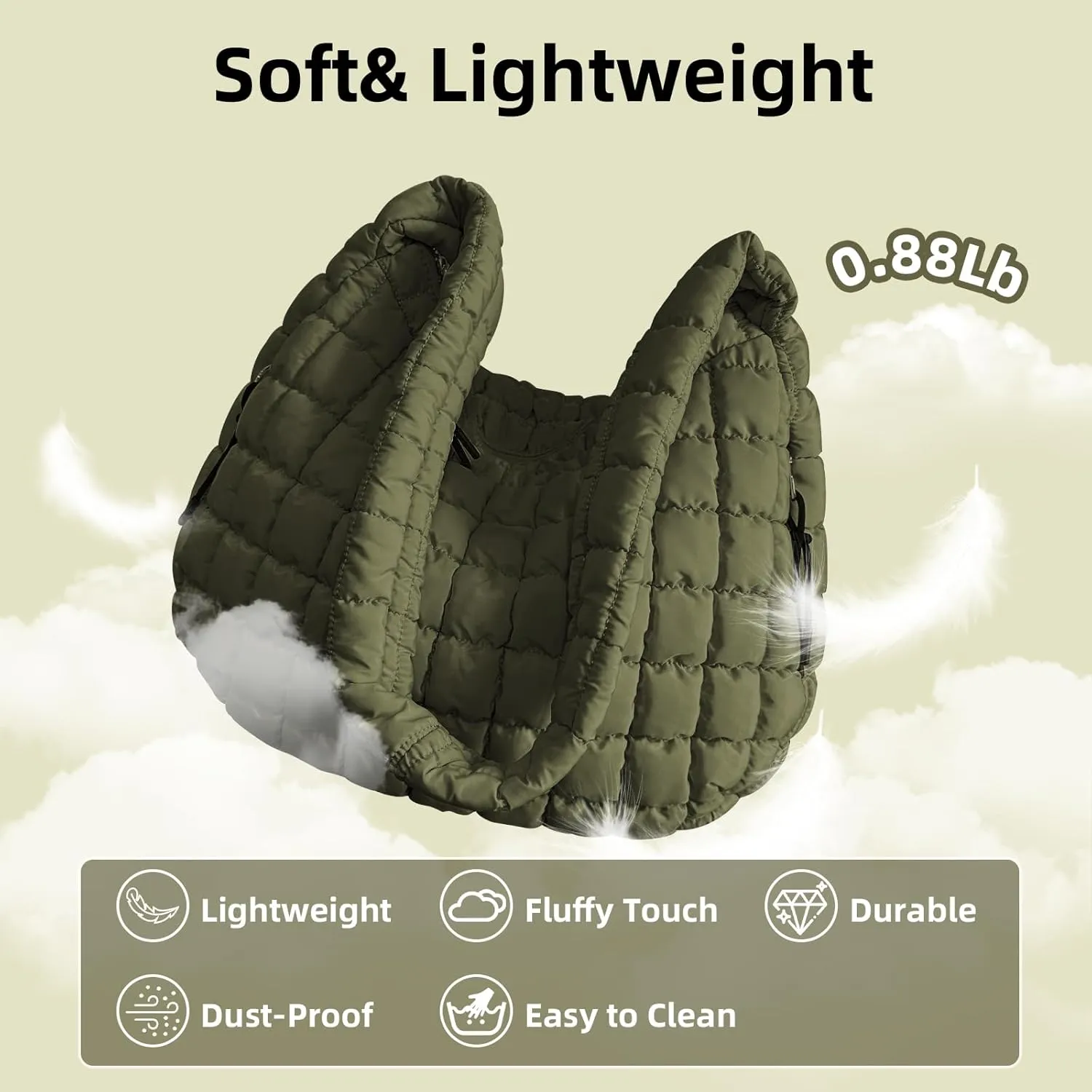 Large Quilted Tote Bag Crossbody Puffer Tote Bags for Women Quilted Hobo Bags Carryall Shoulder Bubble Bag