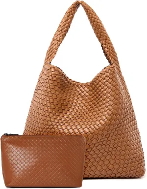 Large Woven Tote Bag for Women Weave Purse Woven Leather Handbag