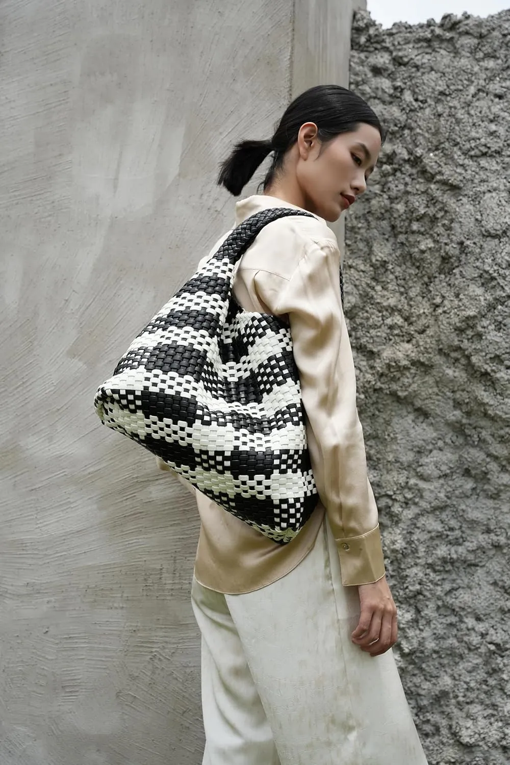 Large Woven Tote Bag for Women Weave Purse Woven Leather Handbag