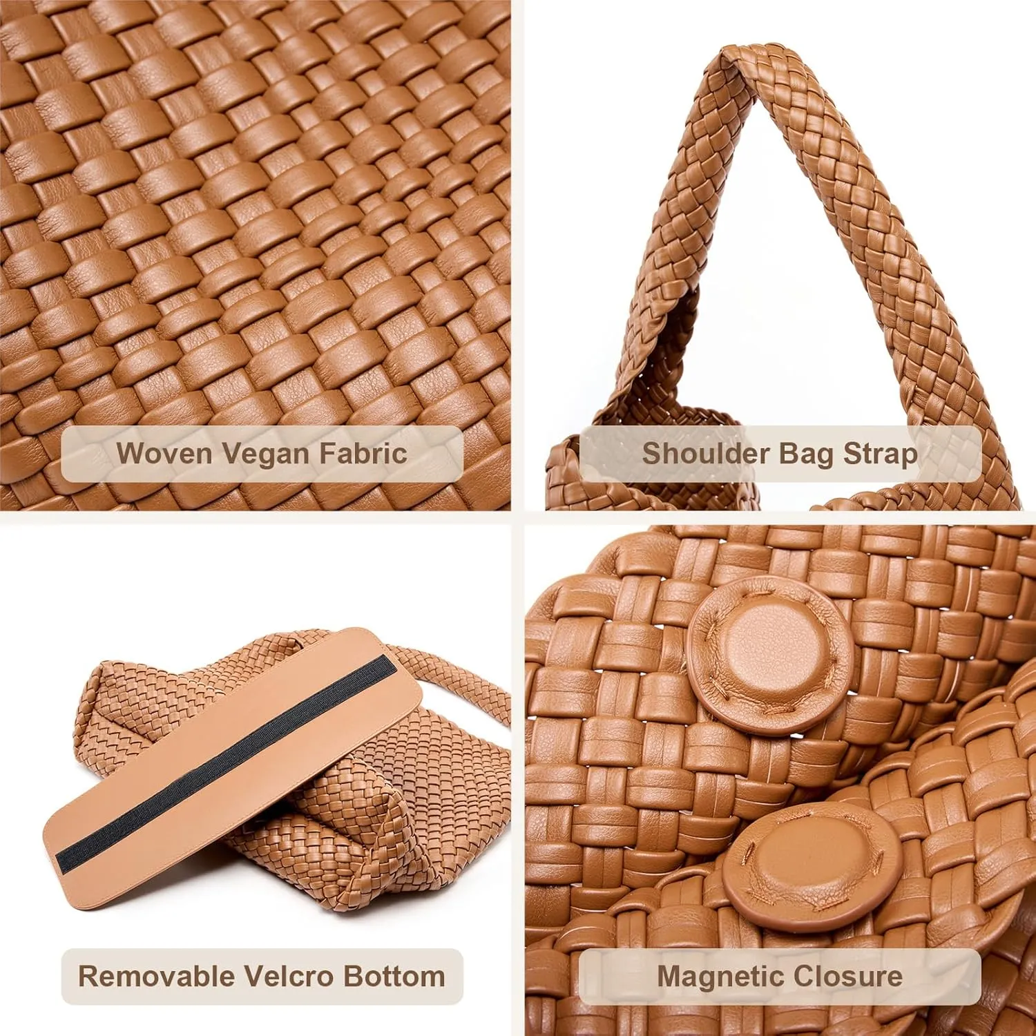 Large Woven Tote Bag for Women Weave Purse Woven Leather Handbag