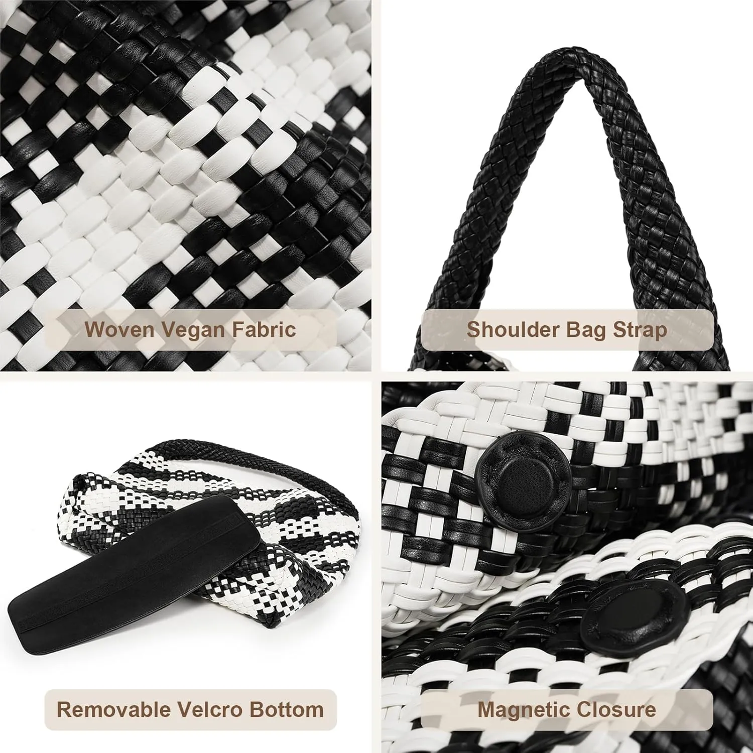 Large Woven Tote Bag for Women Weave Purse Woven Leather Handbag