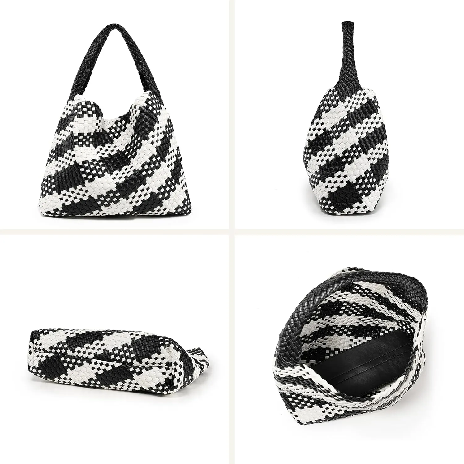 Large Woven Tote Bag for Women Weave Purse Woven Leather Handbag