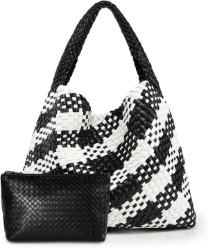 Large Woven Tote Bag for Women Weave Purse Woven Leather Handbag