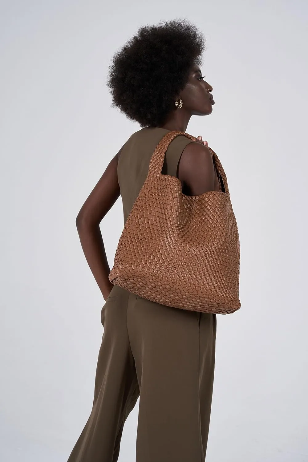 Large Woven Tote Bag for Women Weave Purse Woven Leather Handbag