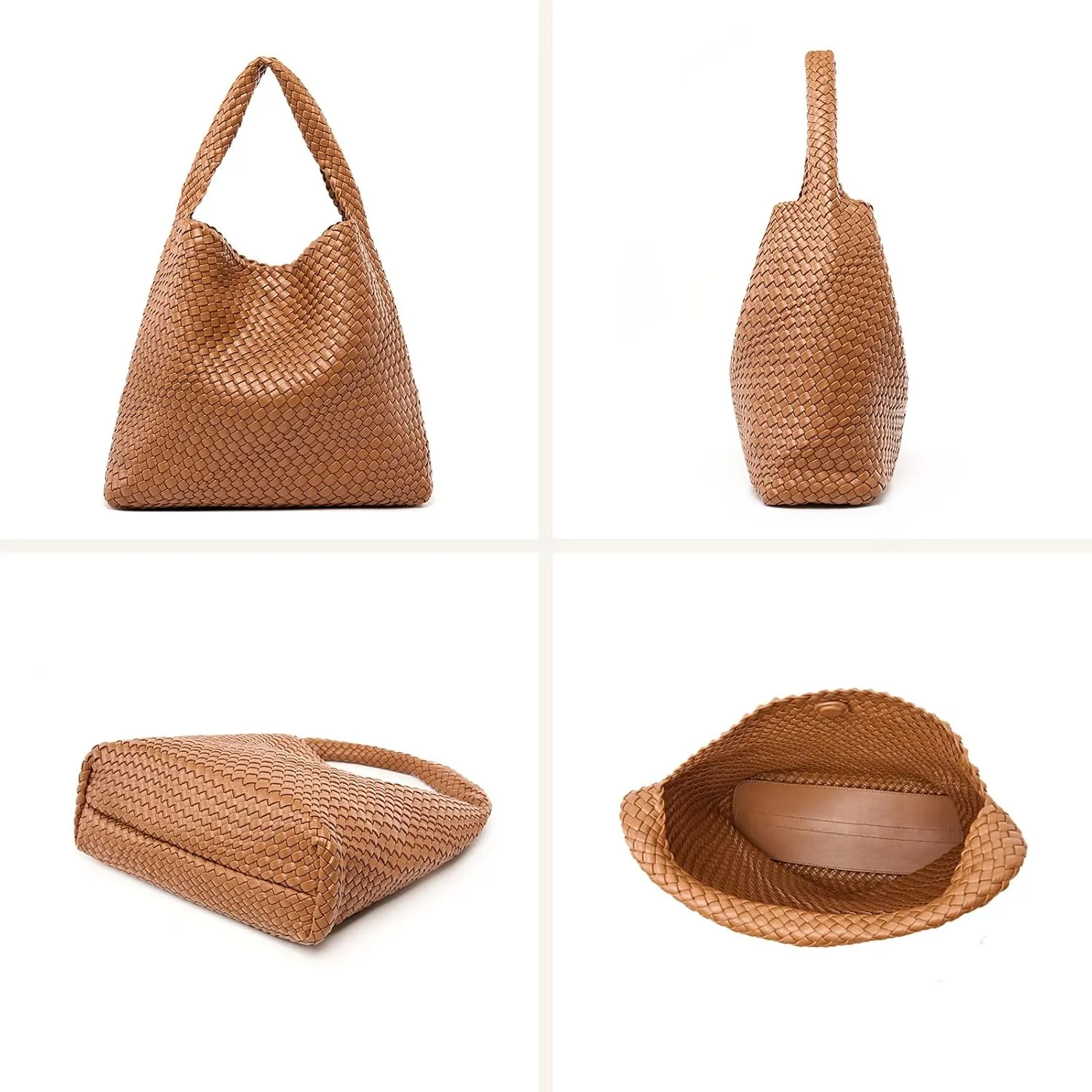 Large Woven Tote Bag for Women Weave Purse Woven Leather Handbag
