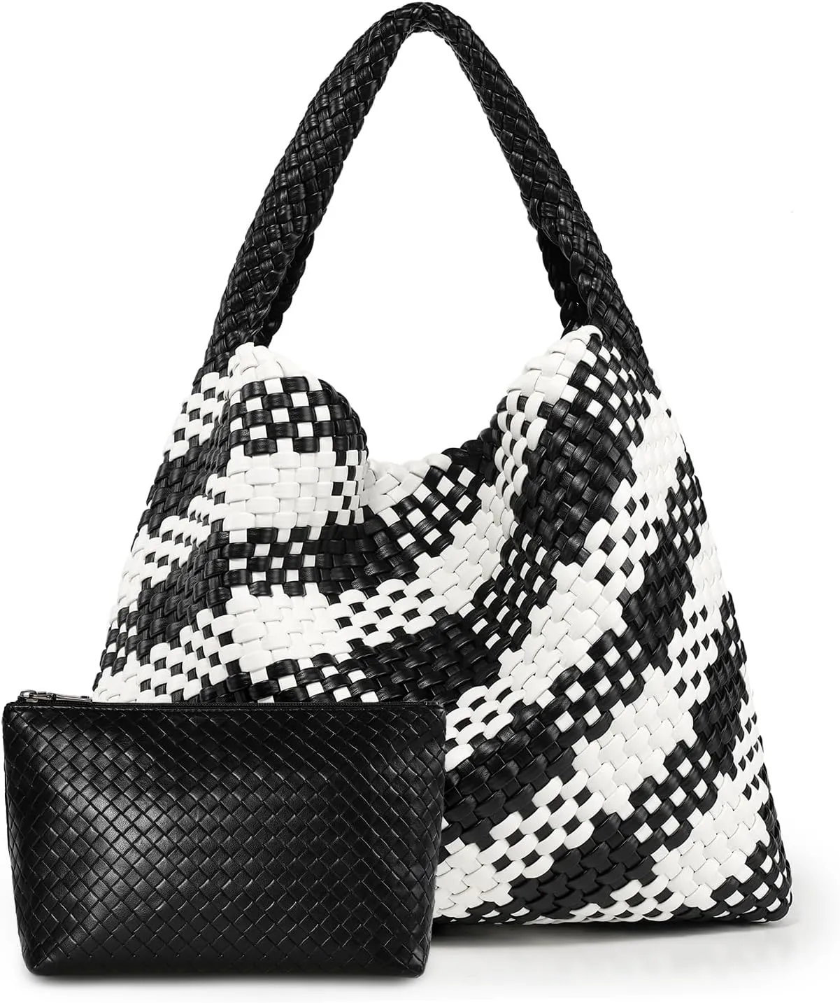 Large Woven Tote Bag for Women Weave Purse Woven Leather Handbag