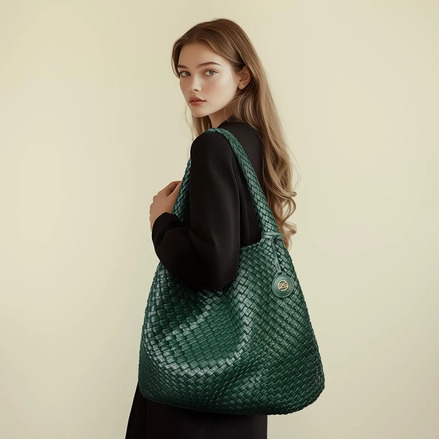 Large Woven Tote Bag for Women Woven Purse Leather Handbags Braided Purse Weave Purse with Top Handle