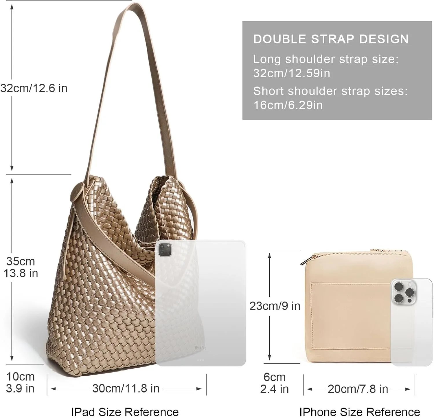 Large Woven Tote Bag Vegan Leather Shoulder Bag for Women Fashion Travel Shopper Bag Top Handle Handbag and Purse