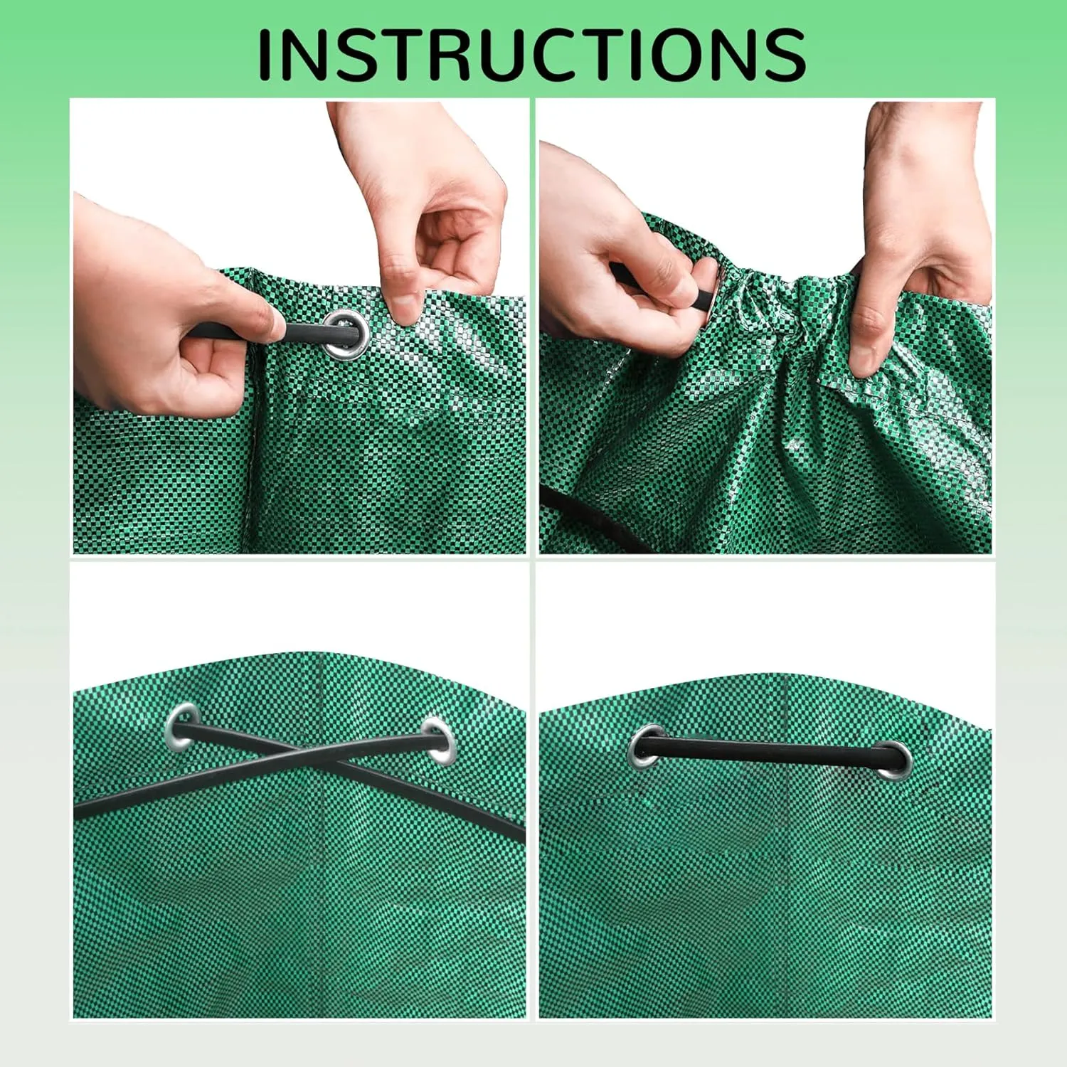 Leaf Collector Bag with Lid, Shoulder Strap, and Drawstring – Reusable Yard Garden Bag for Leaves and Lawn Trash, Perfect for Leaf Removal, Yard Clean-Up (Without lid, 32 Gallon)