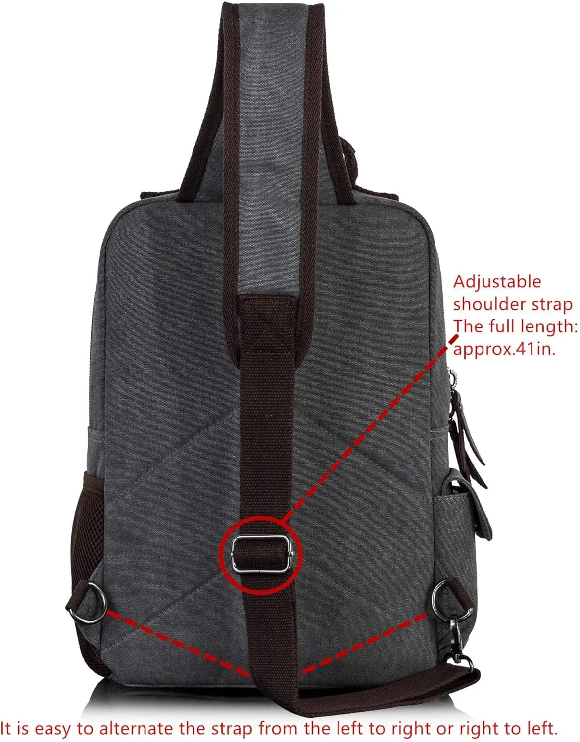 Leaper Retro Crossbody Bag Sling Bag Canvas Messenger Bag for Men Women Shoulder Bag Crossbody Handbags Satchel Travel Bag
