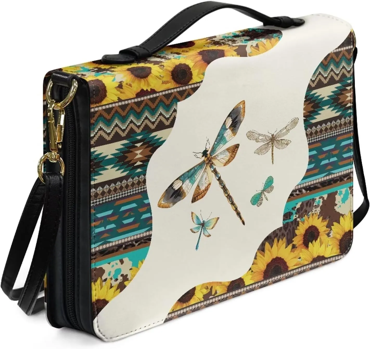 Leather Bible Bags with Shoulder Strap for Women Water Resistant Bible Book Covers