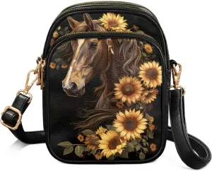Leather Crossbody Bags for Women Small Messenger Bag Cell Phone Crossbody Wallet Purses Shoulder Bag