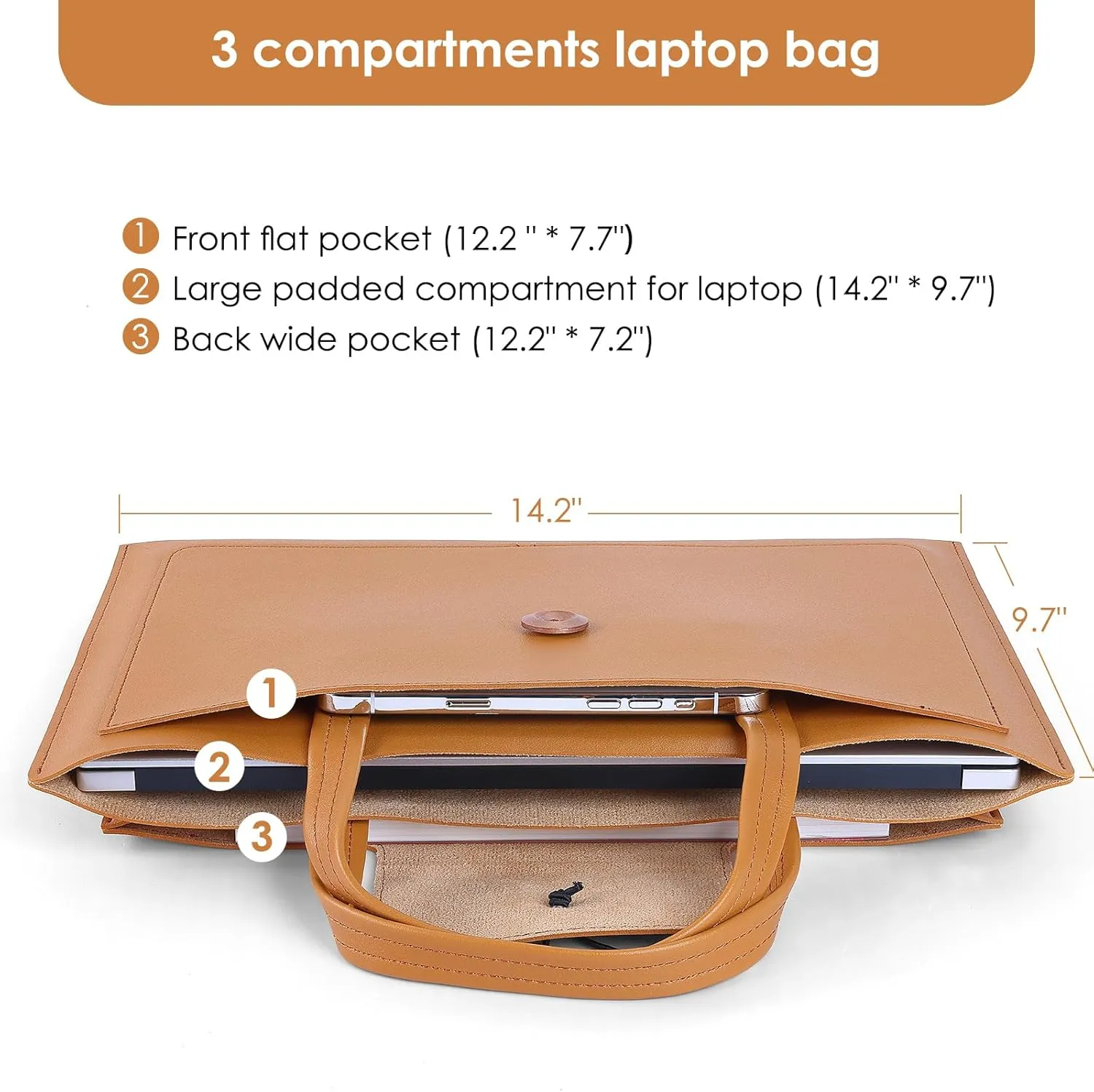 Leather Laptop Messenger Bag, Large Volume, Water Resistant, Anti Scratch
