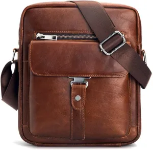 Leather Messenger Bag for Men, Man Purse Crossbody Bag PU Leather Men Zipper Bag, Satchel Shoulder Bag