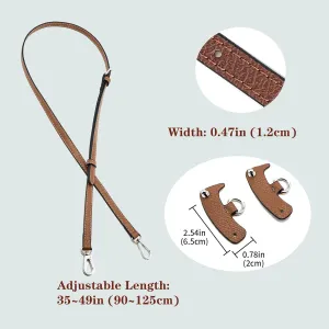 Leather Purse Straps Suitable for Longchamp Bag Replacement Conversion Kit Adjustable Women Mini Shoulder Bag Purse Crossbody Handbag (Brown Silver)