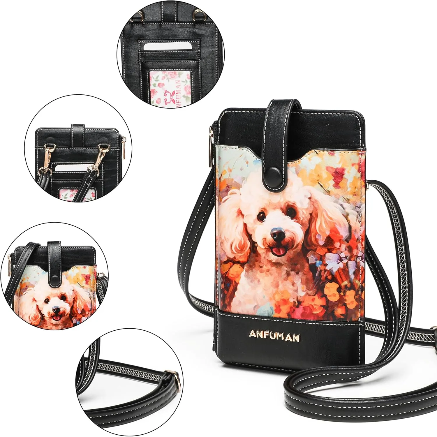 Leather Small Crossbody Bags for Women Designer Cell Phone Bag Wallet Purses Adjustable Strap