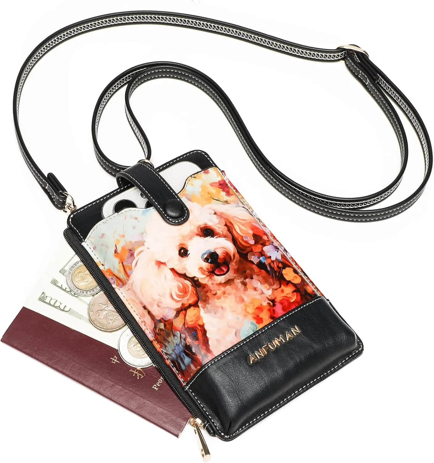 Leather Small Crossbody Bags for Women Designer Cell Phone Bag Wallet Purses Adjustable Strap