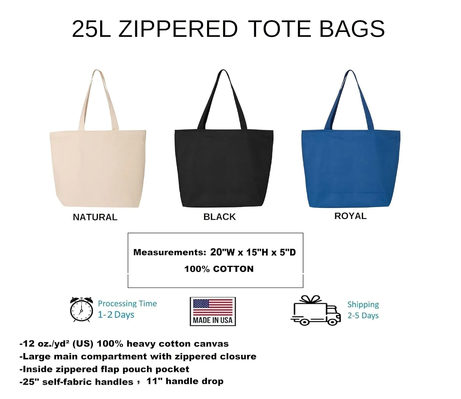 Life İs Better At The Beach Zippered Canvas Bag, Beach Totes, Custom Tote Bags, Personalized Beach Tote Bag, Summer Vacation Gift, Summer Gift, (20"W x 15"H x 5"D, Natural)