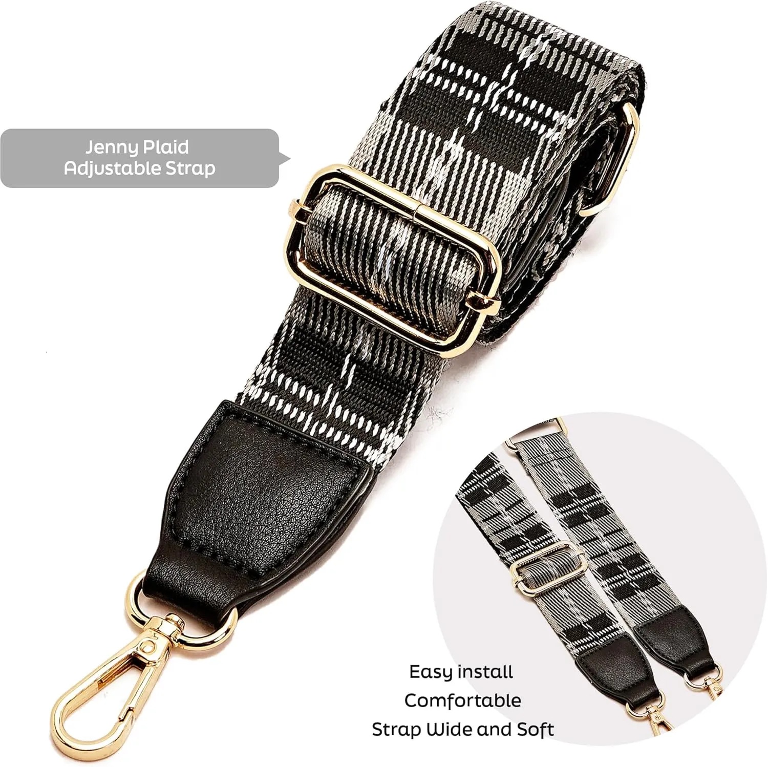 Like Dreams Fashion Purse Straps Replacement Crossbody, Wide Shoulder Adjustable Straps for Handbags, Crossbody Bag Strap