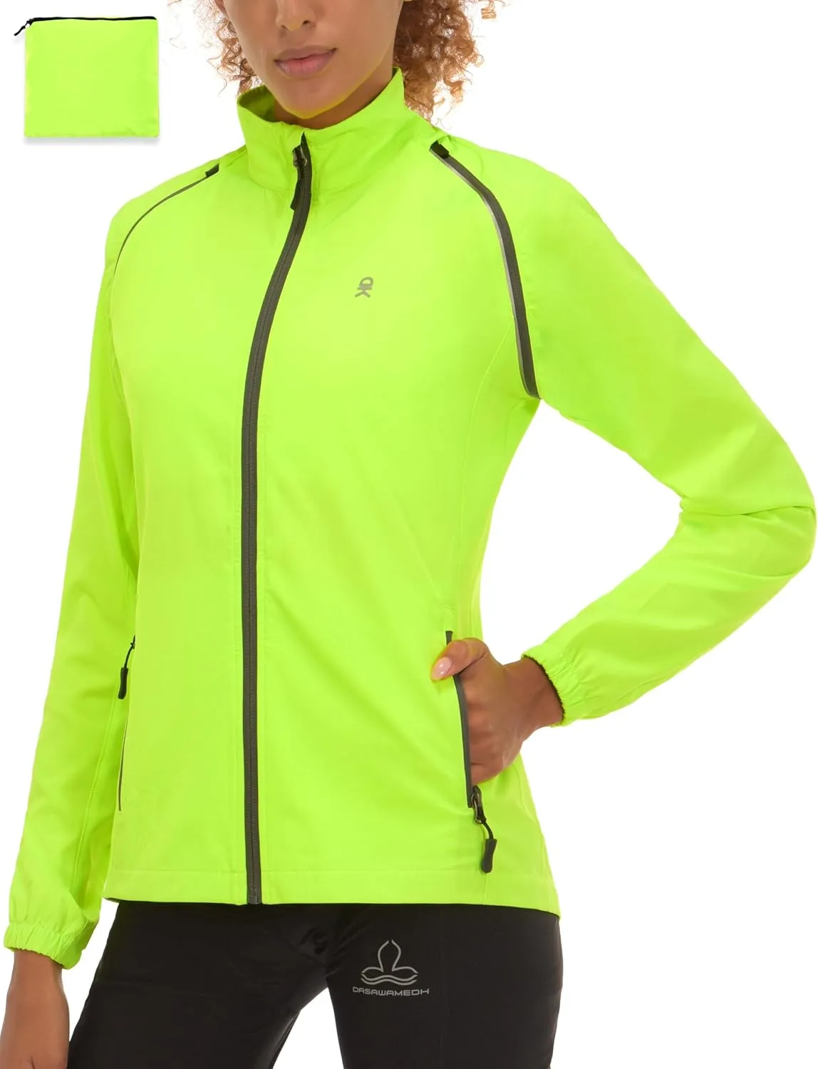 Little Donkey Andy Women's Lightweight Waterproof Cycling Jacket with Removable Sleeves for Biking Running Golf