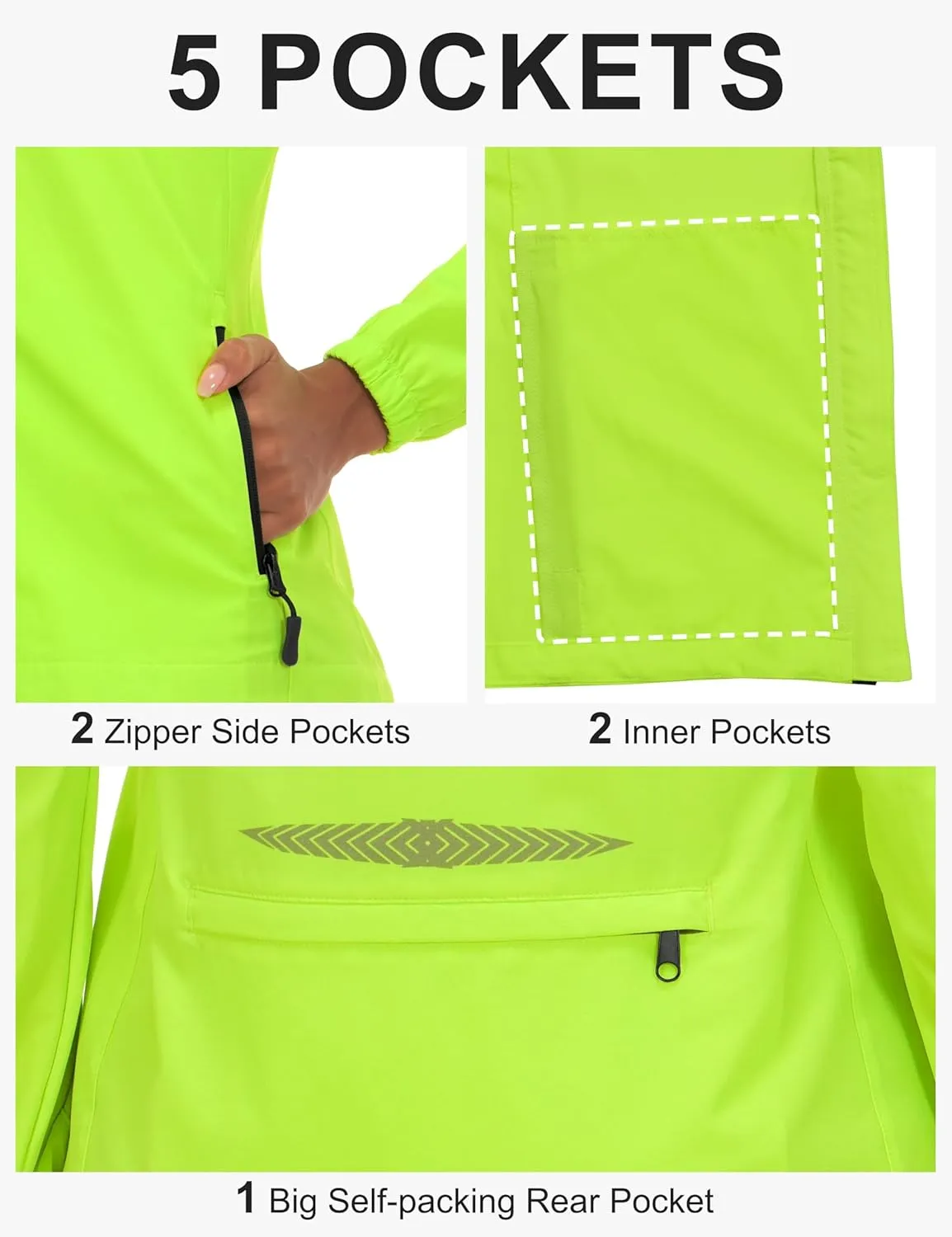 Little Donkey Andy Women's Lightweight Waterproof Cycling Jacket with Removable Sleeves for Biking Running Golf