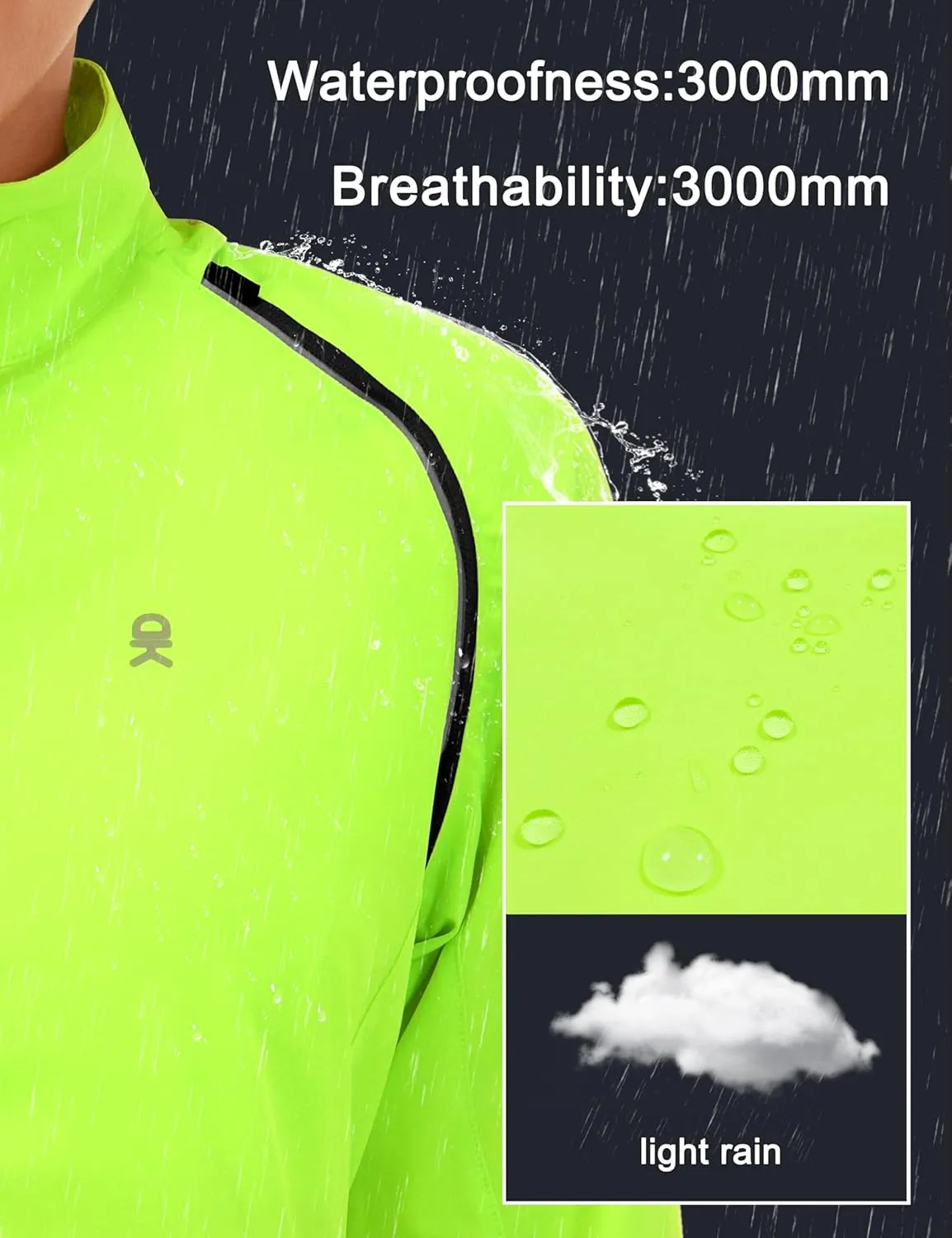 Little Donkey Andy Women's Lightweight Waterproof Cycling Jacket with Removable Sleeves for Biking Running Golf