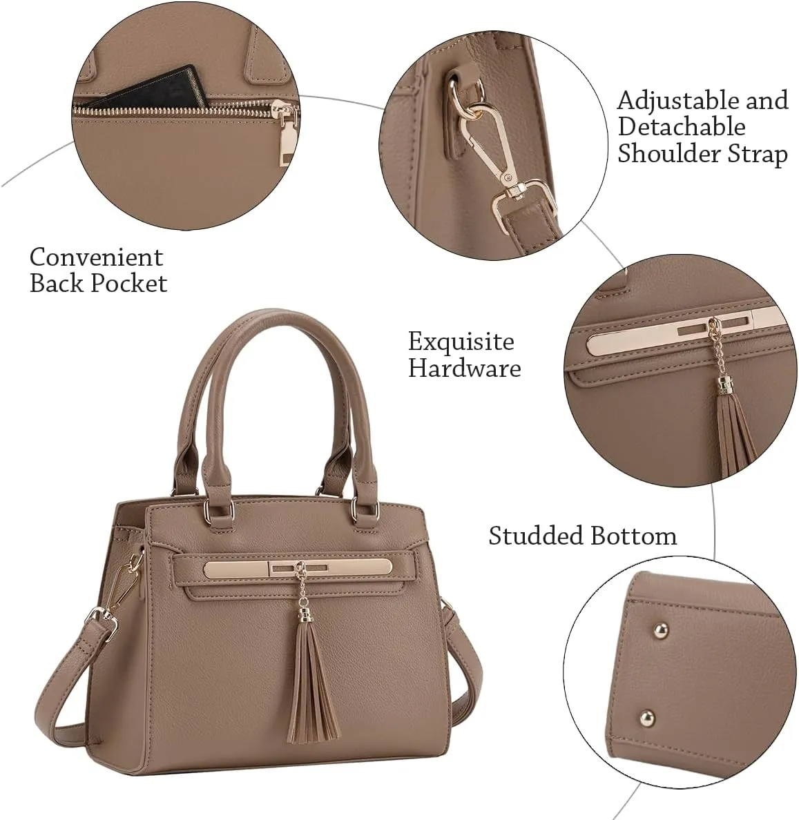 LJOSEIND Small Satchel Purses for Women - Fashionable Handbags, Top Handle Crossbody Bags with Adjustable Strap