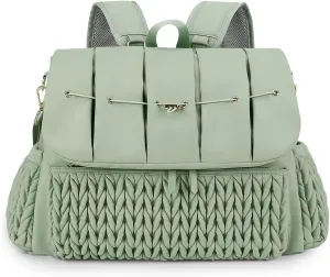 Lmbabter Diaper Bag Backpack Messenger Bag Travel Backpack Maternity Bags Stylish Baby Bag with Changing Pad for Mom (Green)