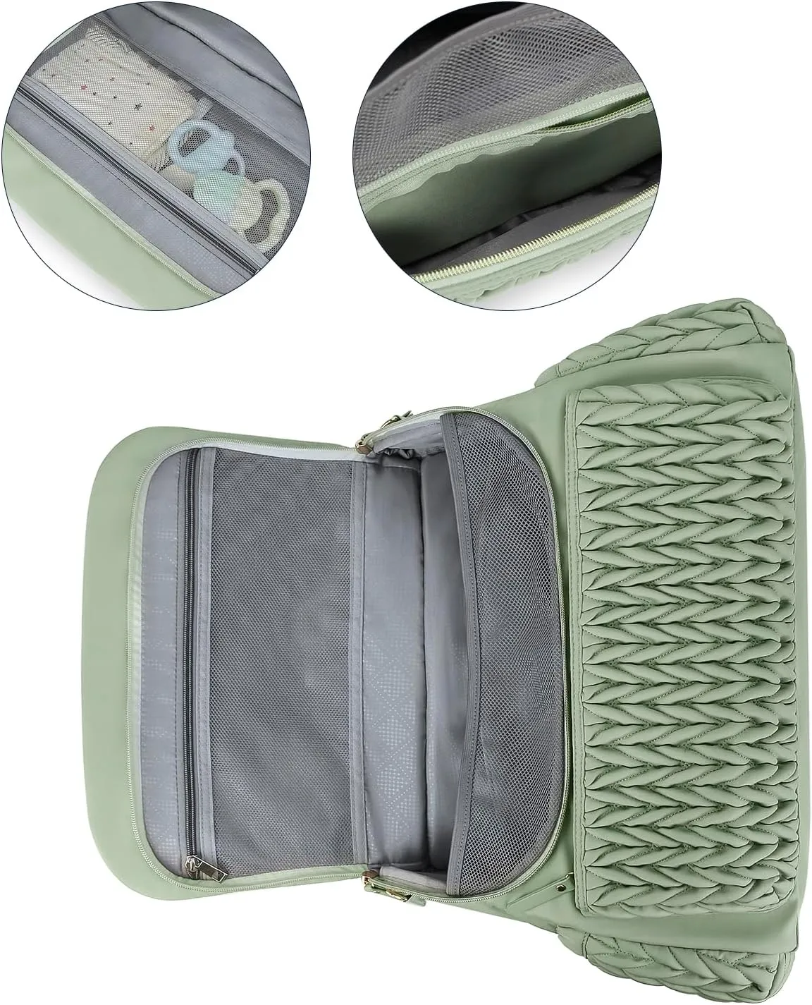 Lmbabter Diaper Bag Backpack Messenger Bag Travel Backpack Maternity Bags Stylish Baby Bag with Changing Pad for Mom (Green)