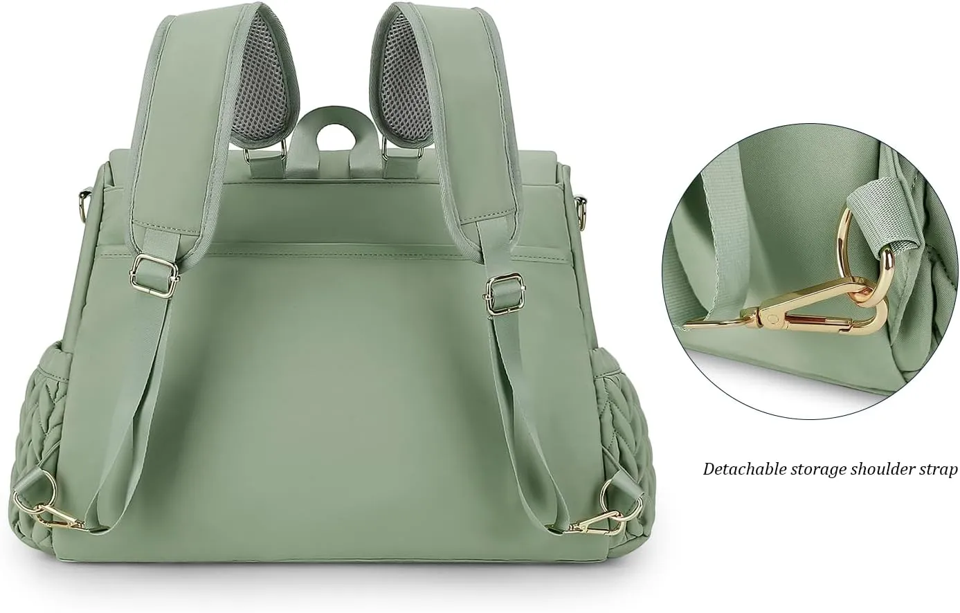 Lmbabter Diaper Bag Backpack Messenger Bag Travel Backpack Maternity Bags Stylish Baby Bag with Changing Pad for Mom (Green)