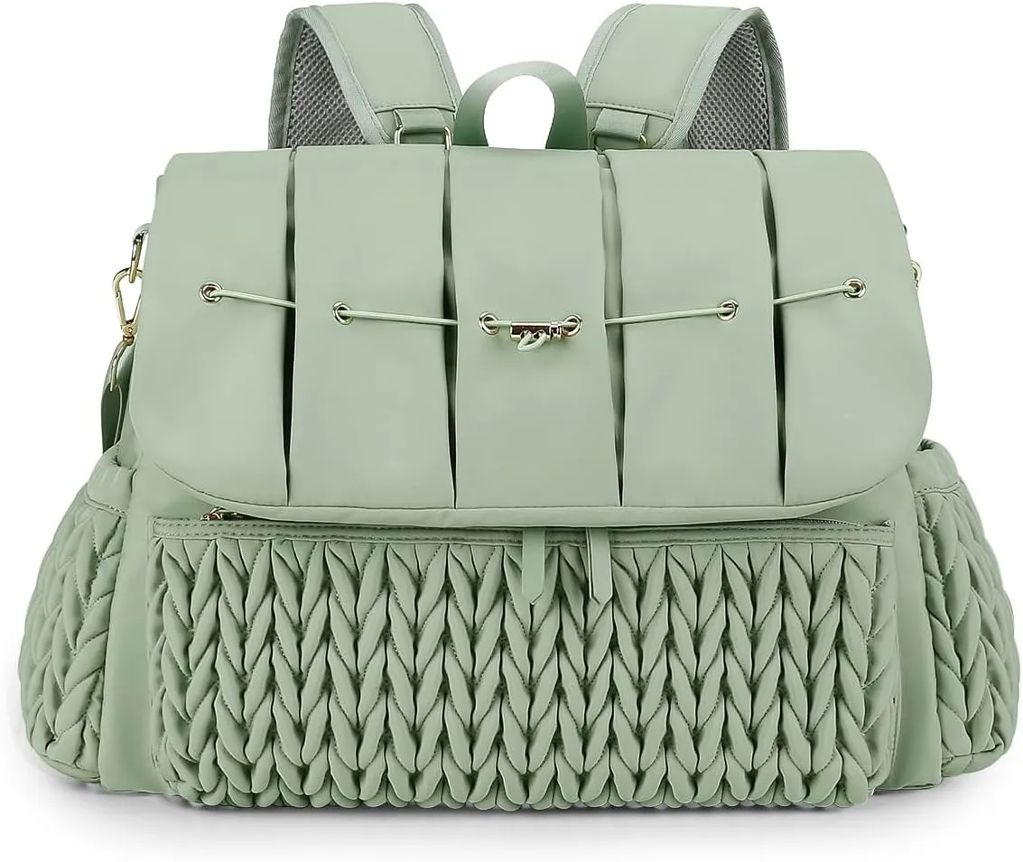 Lmbabter Diaper Bag Backpack Messenger Bag Travel Backpack Maternity Bags Stylish Baby Bag with Changing Pad for Mom (Green)