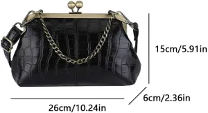 Lock Crossbody Purse Women Vintage Small Retro Handbags Leather Messenger Bag Classical Retro Shoulder Purses