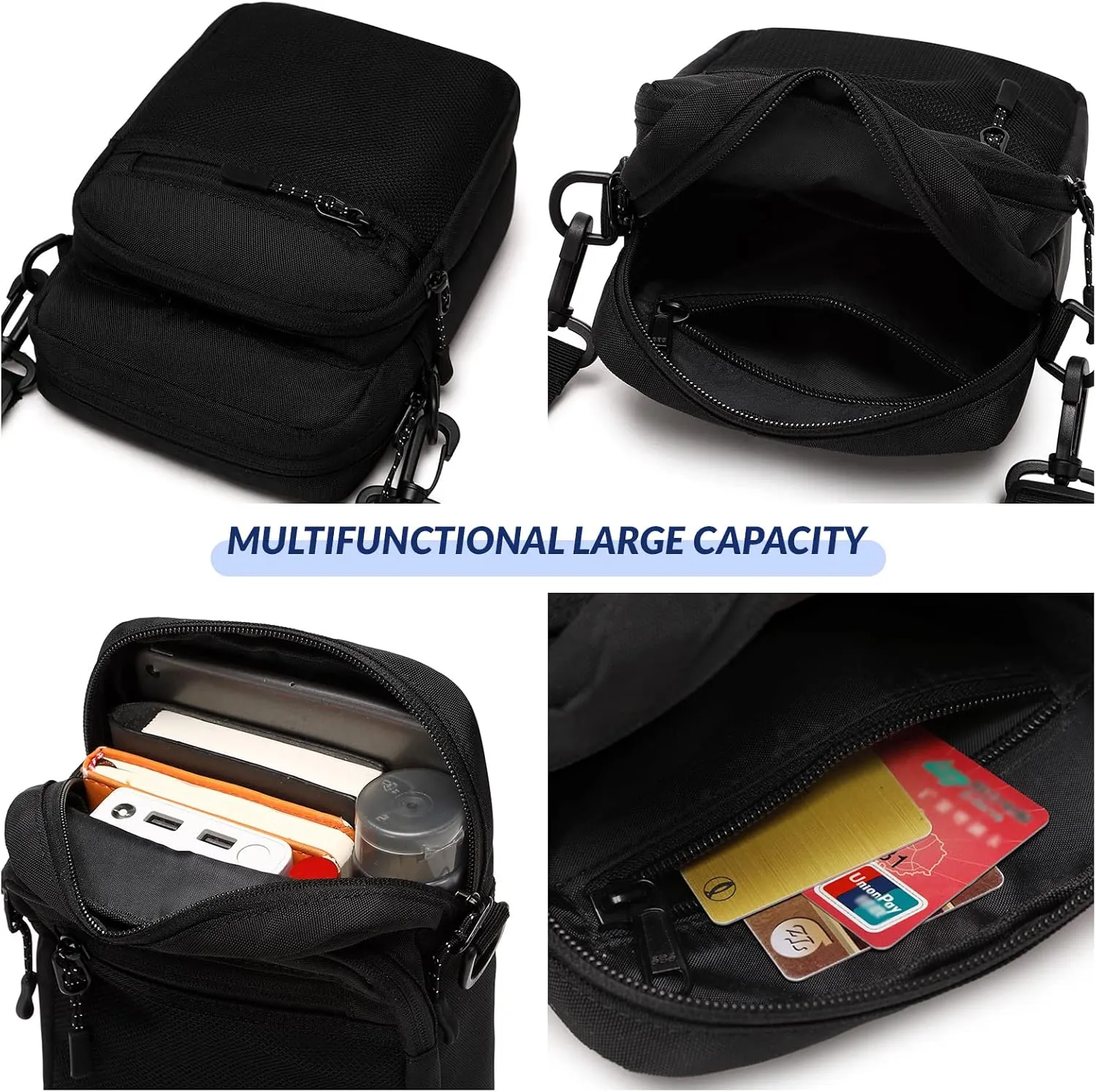 Lohol Small Messenger Bag for Men Women, Water Resistant Adjustable Crossbody Sling bag Purse for Travel Sports