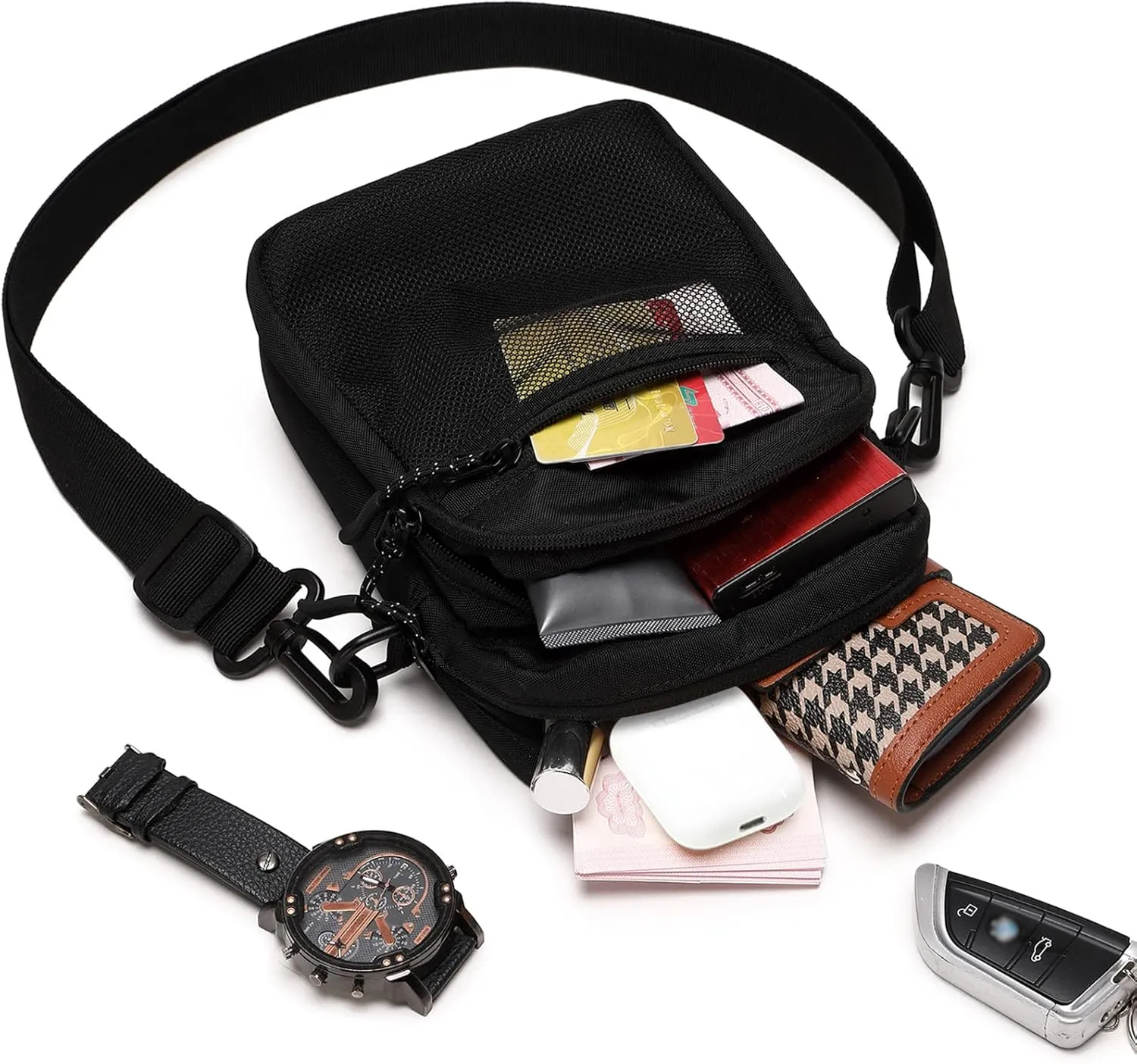 Lohol Small Messenger Bag for Men Women, Water Resistant Adjustable Crossbody Sling bag Purse for Travel Sports