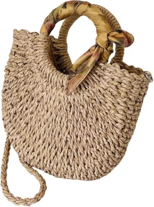 L'ouve Straw Beach Bag Women's Shoulder Handbags Straw Beach Sea Tote Bags for Summer Clutch Handbags Summer Purses 2024
