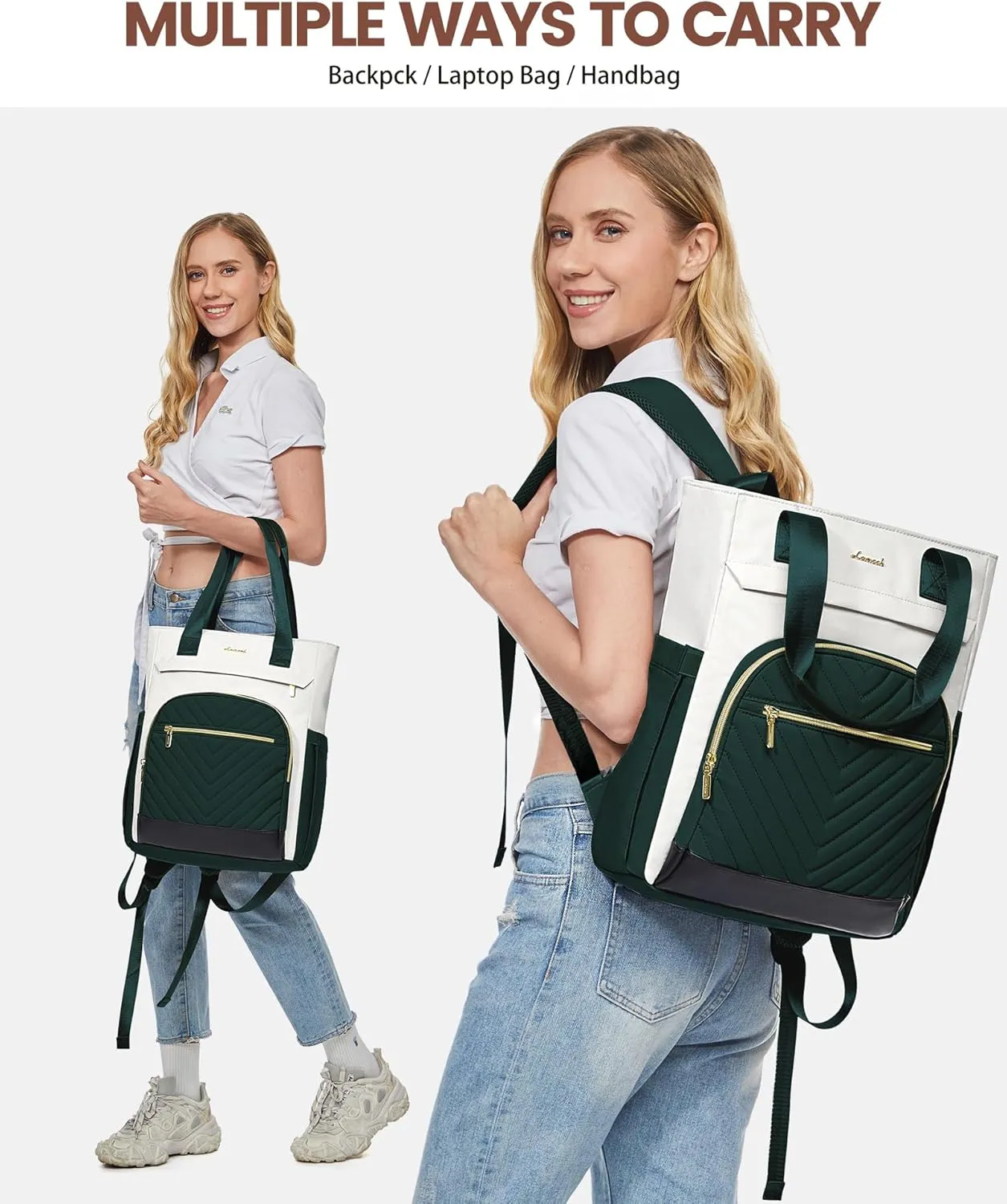 LOVEVOOK Laptop Backpack for Women, 15.6 Inch Work Laptop Bag Teacher Nurse Backpack, Wide Open Travel Backpack Purse Convertible Business Computer Tote Daypack