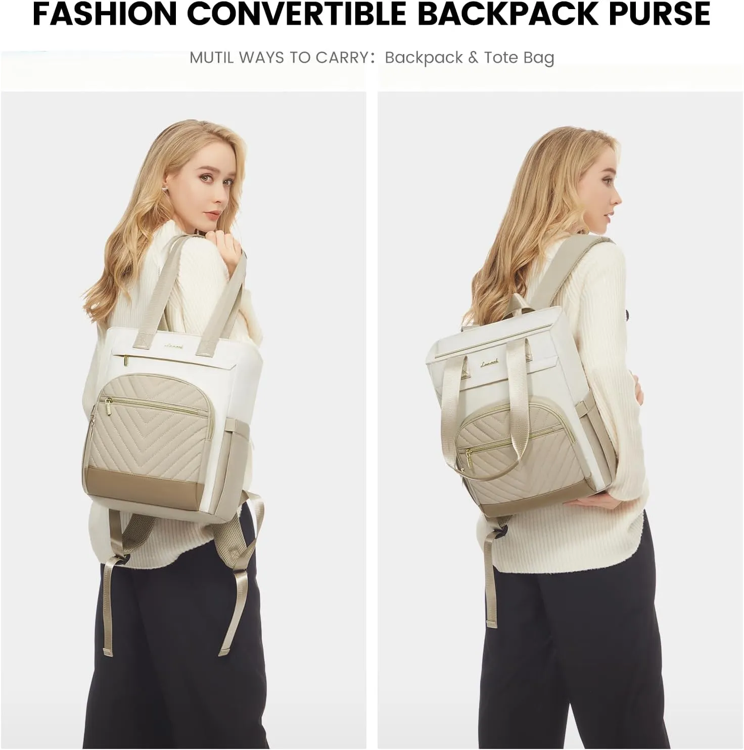 LOVEVOOK Mini Convertible Backpack Purse for Women, Waterproof Small Backpack for Daily Work Travel