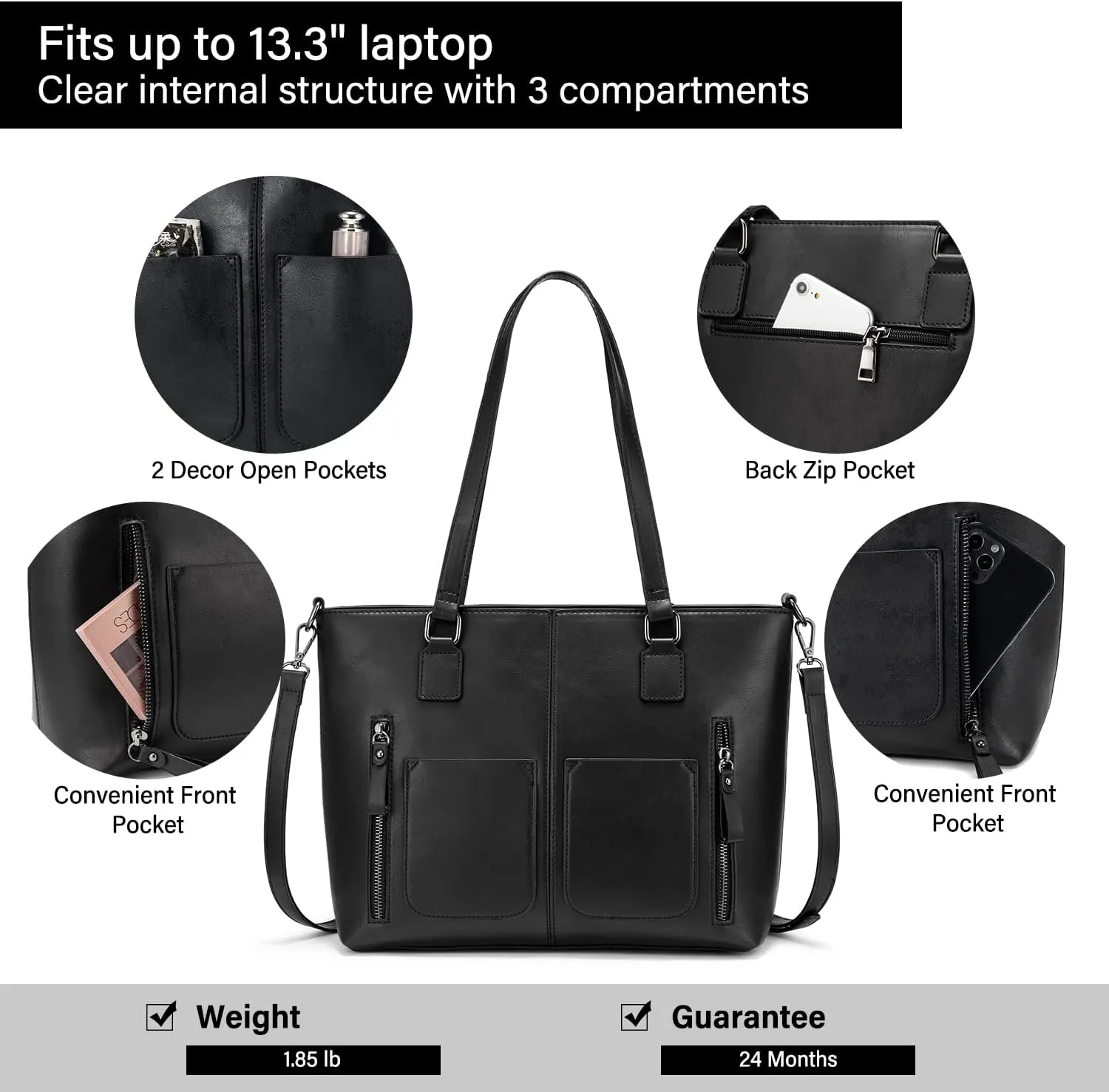 LOVEVOOK Purses Tote Bag for Women, Handbags Large Shoulder Bag, Leather Work Bags with Multi-Pockets, Designer Hobo Satchel