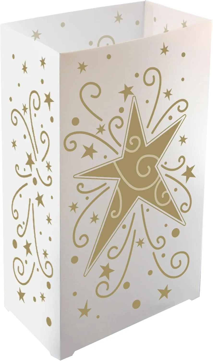 LumaBase Plastic Luminaria Lanterns, Star - Set of 10