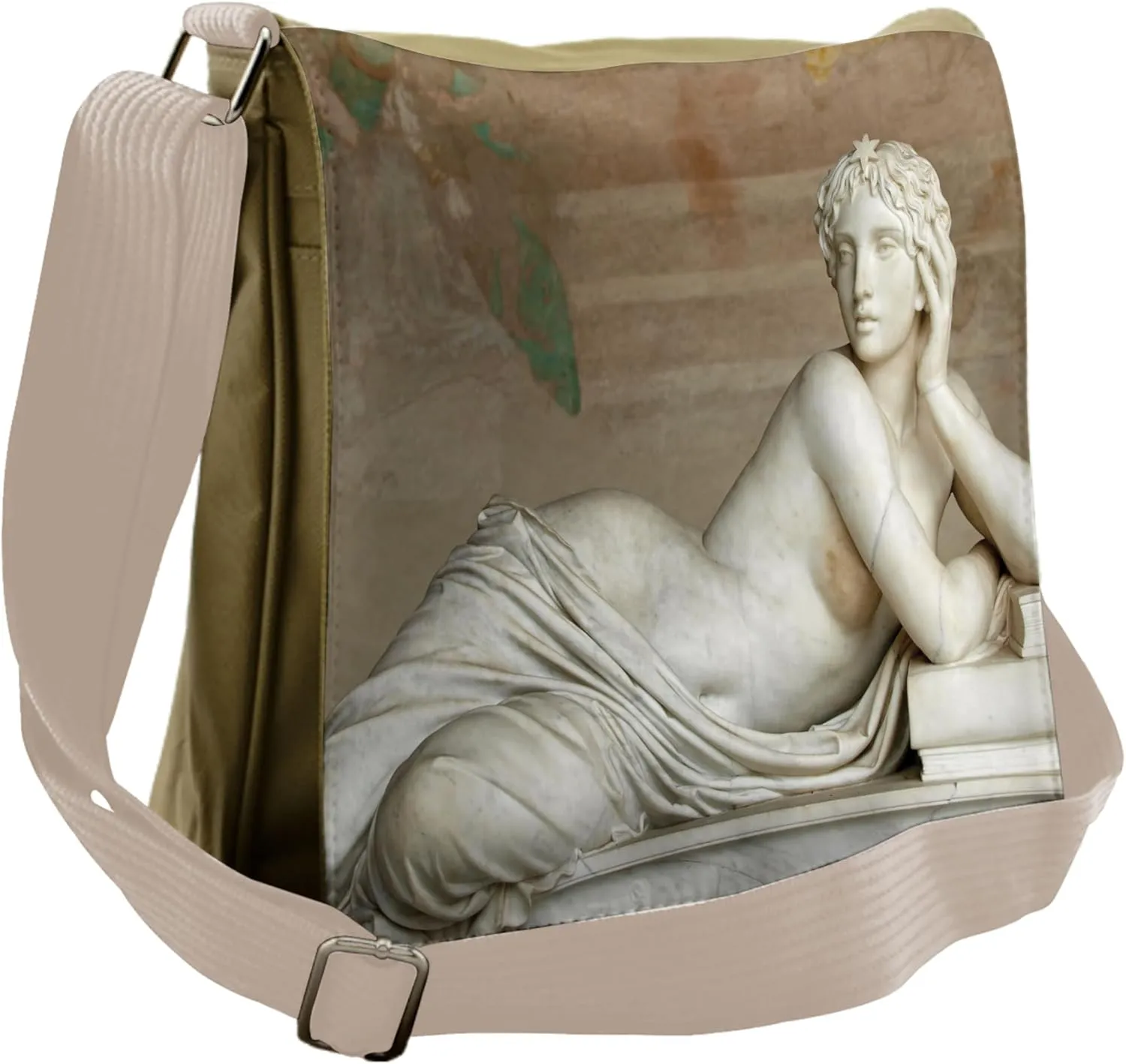 Lunarable Retro Messenger Bag, Detail from Marble Tomb, Unisex Cross-body