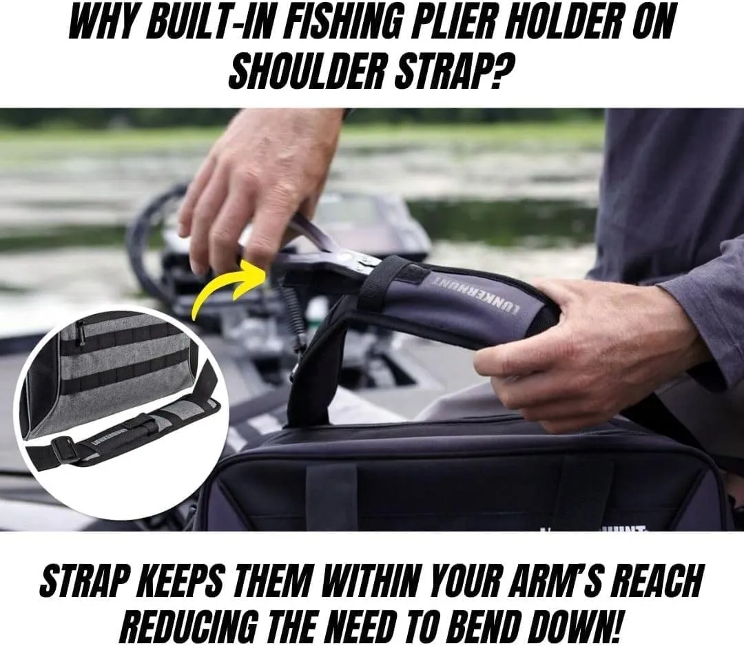 Lunkerhunt Fishing Tackle Sling Bag with Adjustable Strap - Water-Resistant TPE Fabric