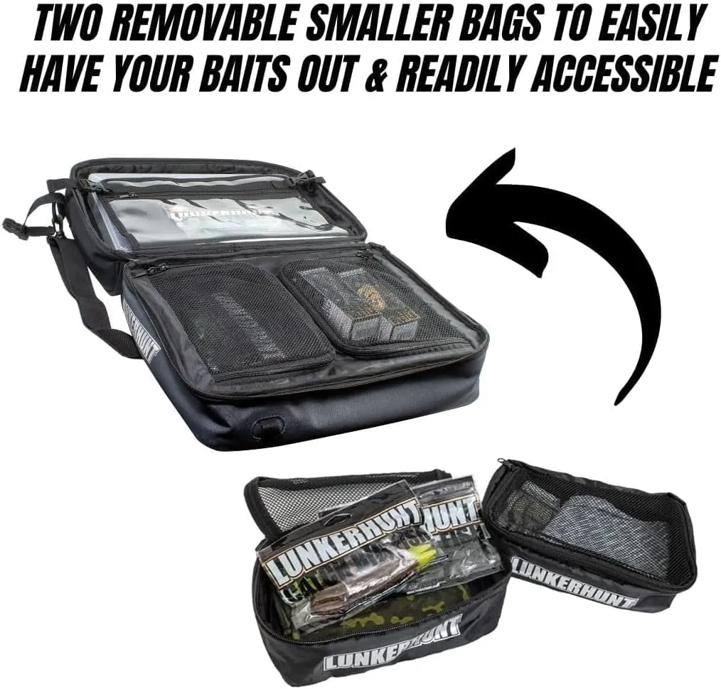 Lunkerhunt Fishing Tackle Sling Bag with Adjustable Strap - Water-Resistant TPE Fabric