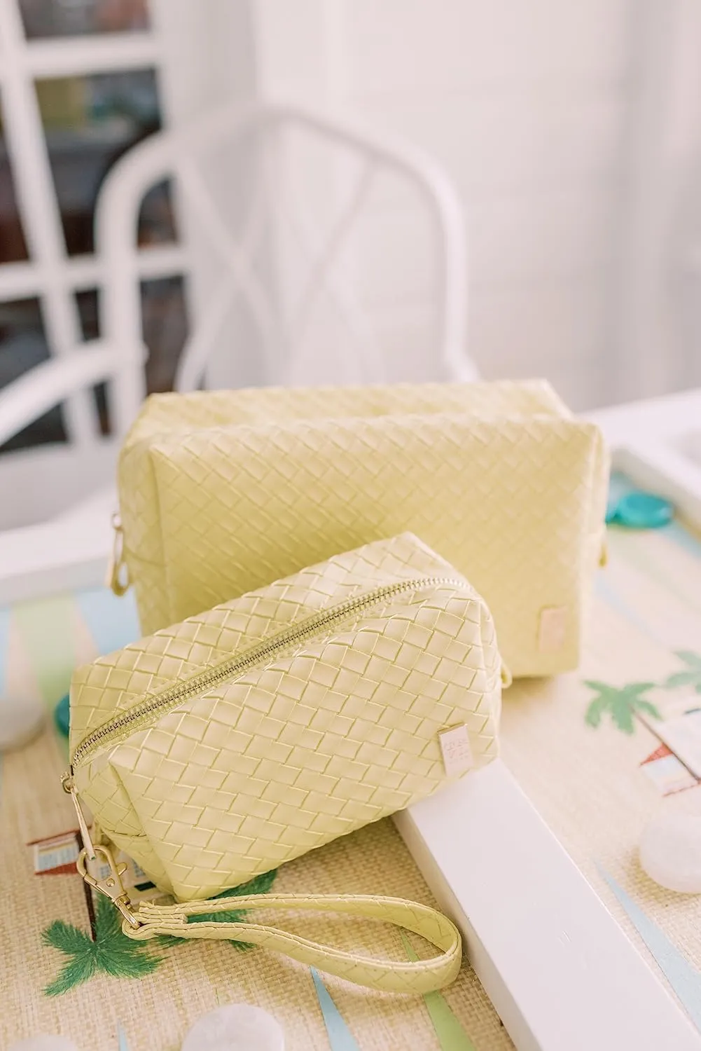 Luxe Duo Dome Cosmetic Set - Woven Collection - Butter2