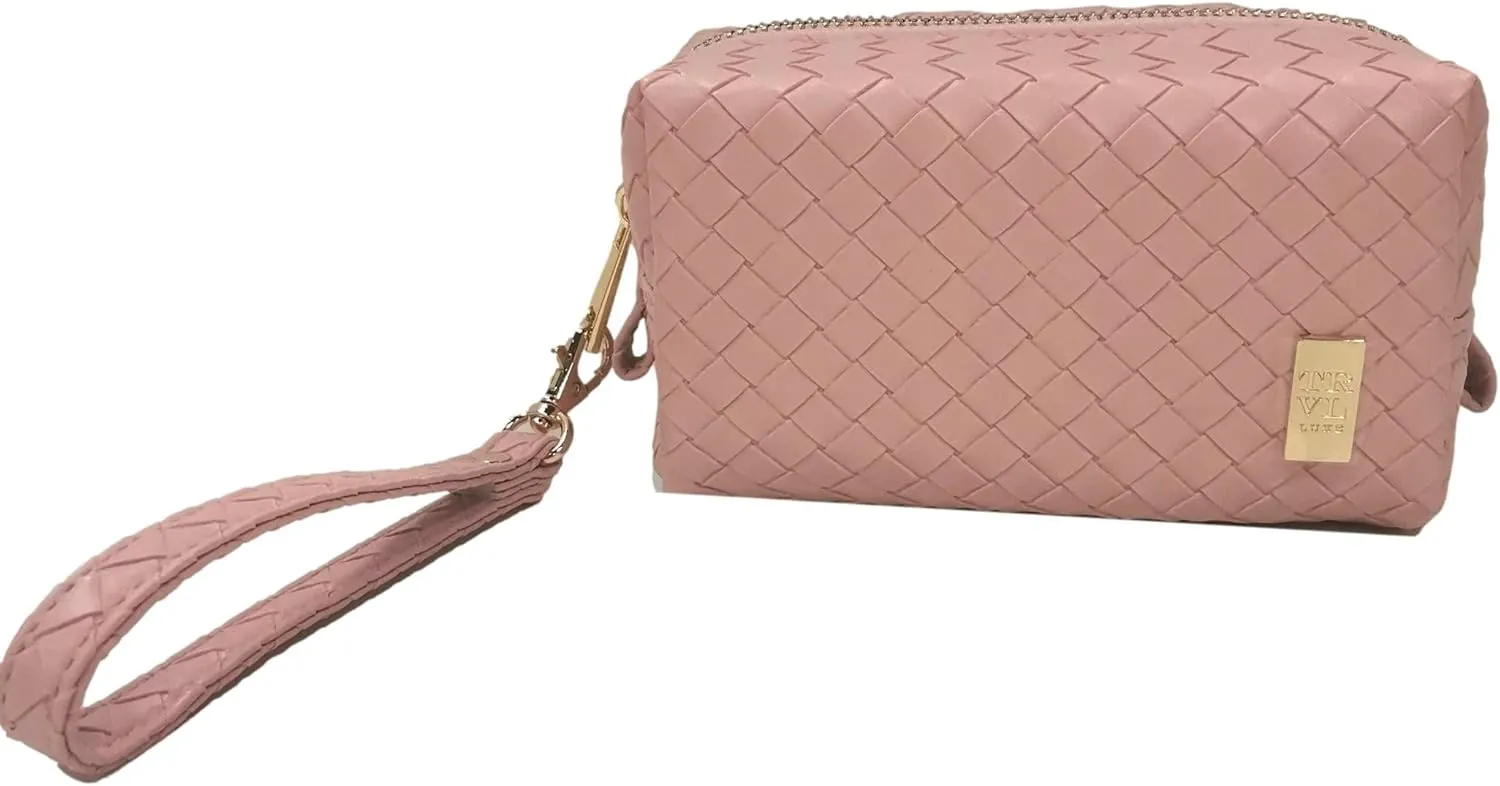 Luxe Duo Dome Cosmetic Set - Woven Collection - Pink Sand2